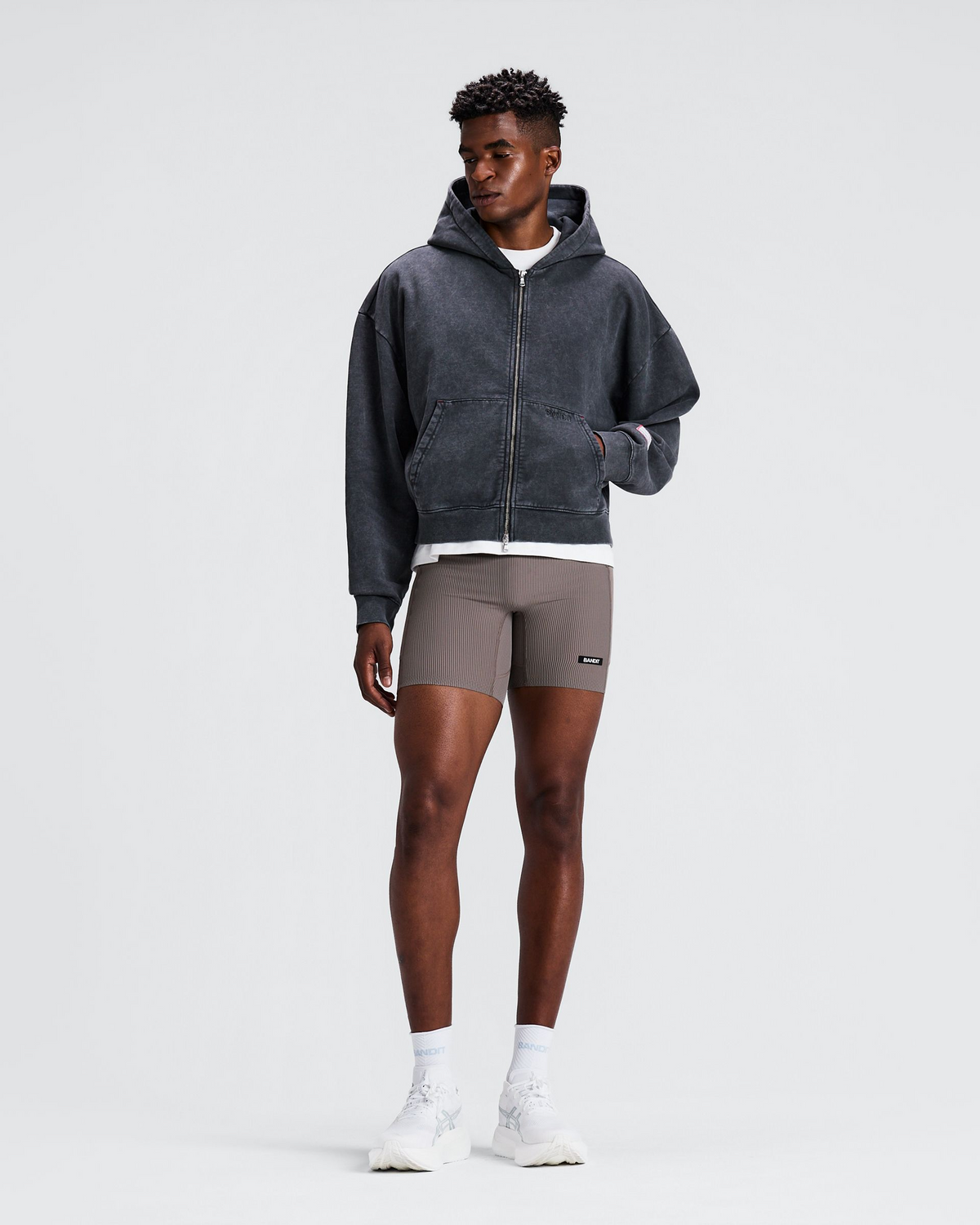 Unisex Chroma Wash 2-Way Zip Hoodie - Black Chroma Wash
