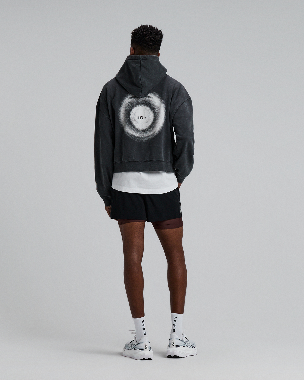 Unisex Chroma Wash Cropped Hoodie - Introspection Anthracite