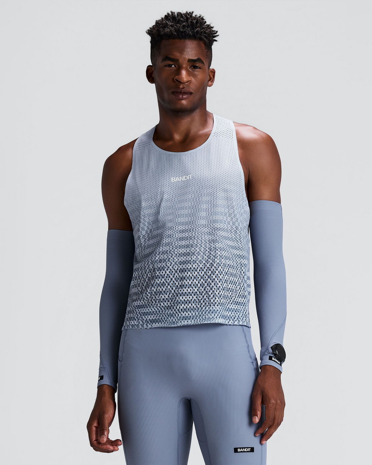 Striped Cadence™ Compression Sleeves - Steel Horizon / Pavilion Blue