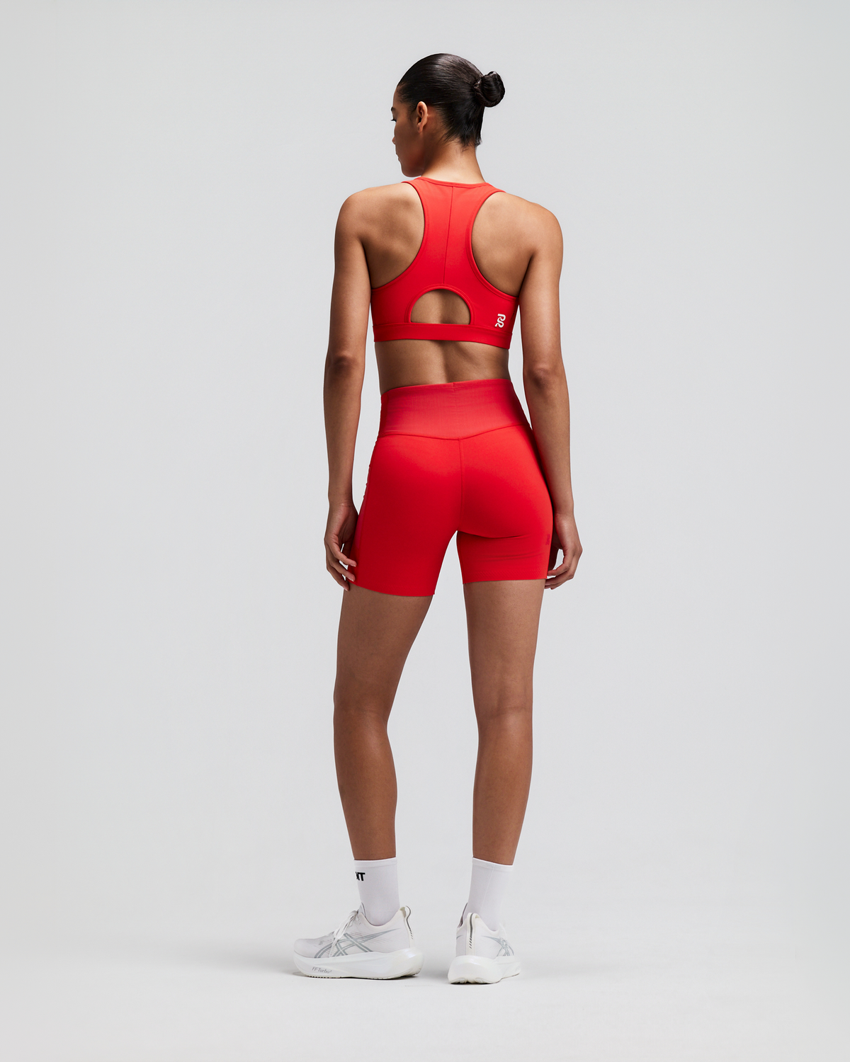 Women's Vanisher™ Reverso™ Scoop Neck Run Bra - Growing Grid - Poppy