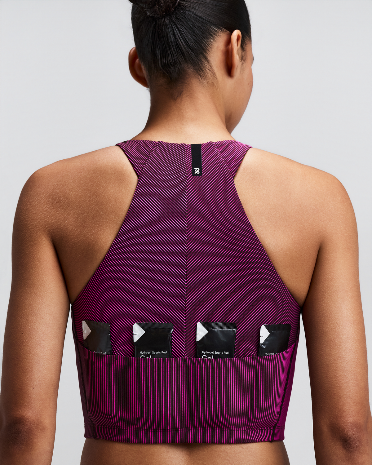 Women's Striped Cadence™ Zip Front Race Crop - Espresso / Azalea