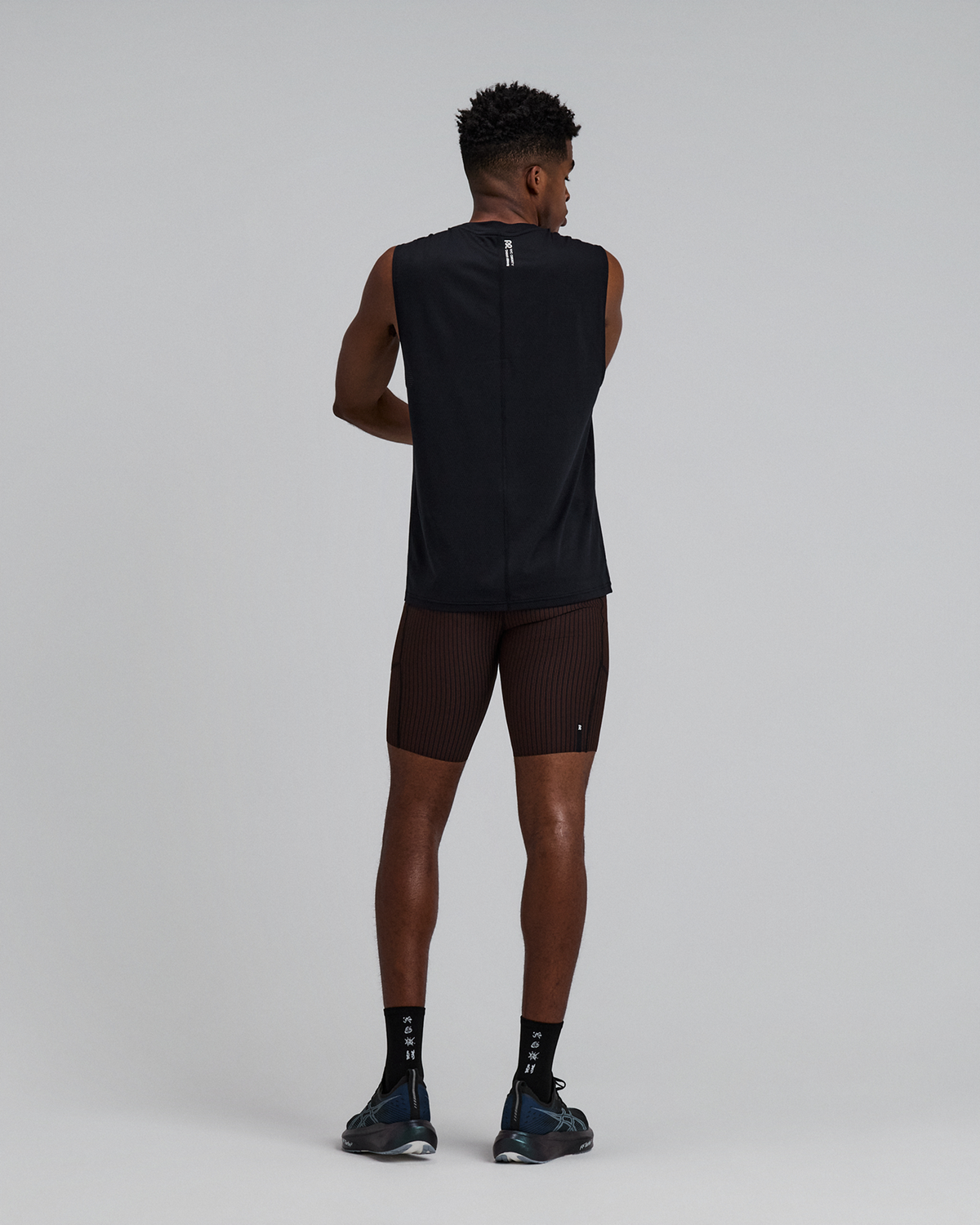 Men's Striped Cadence™ 7 Pocket Lined Half Tights - Cacao / Black