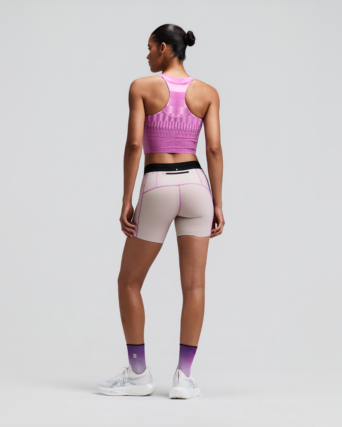 Women's Vanisher™ V-Neck Race Crop - Growing Grid - Orchid