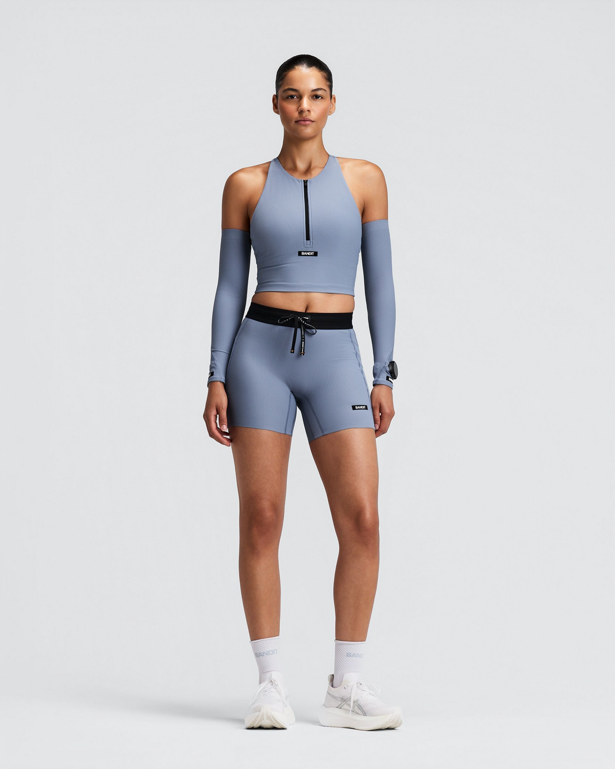 Striped Cadence™ Compression Sleeves - Steel Horizon / Pavilion Blue