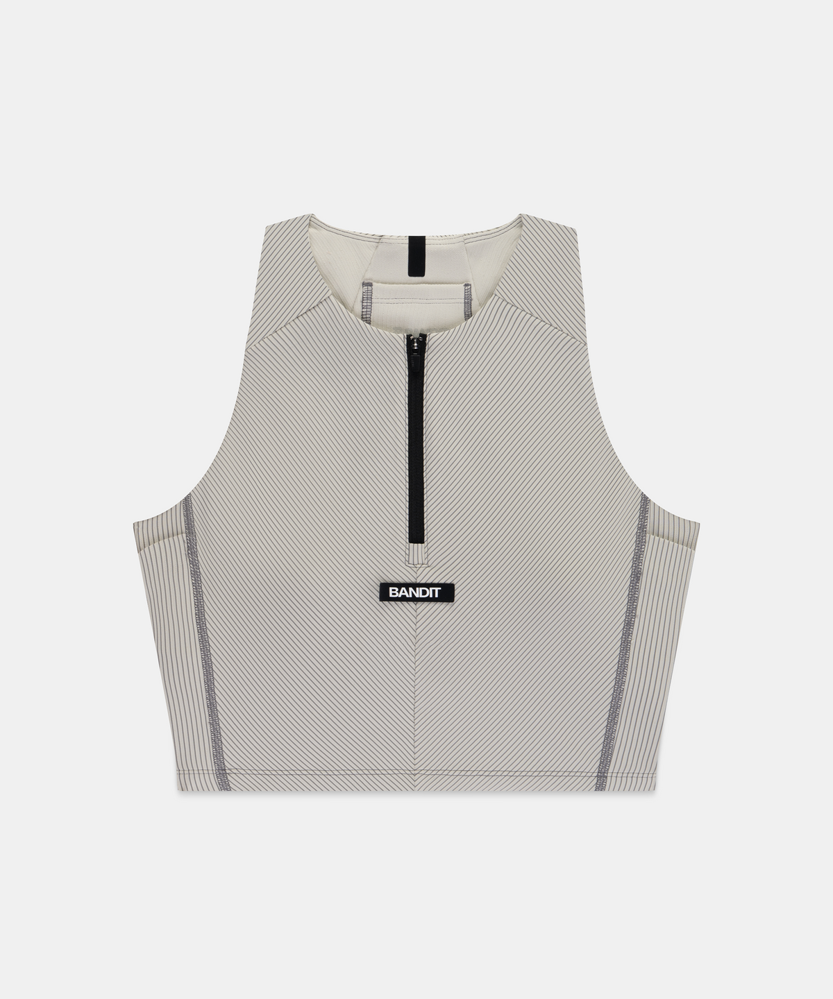 Women's Striped Cadence™ Zip Front Race Crop - Plaster / Slate