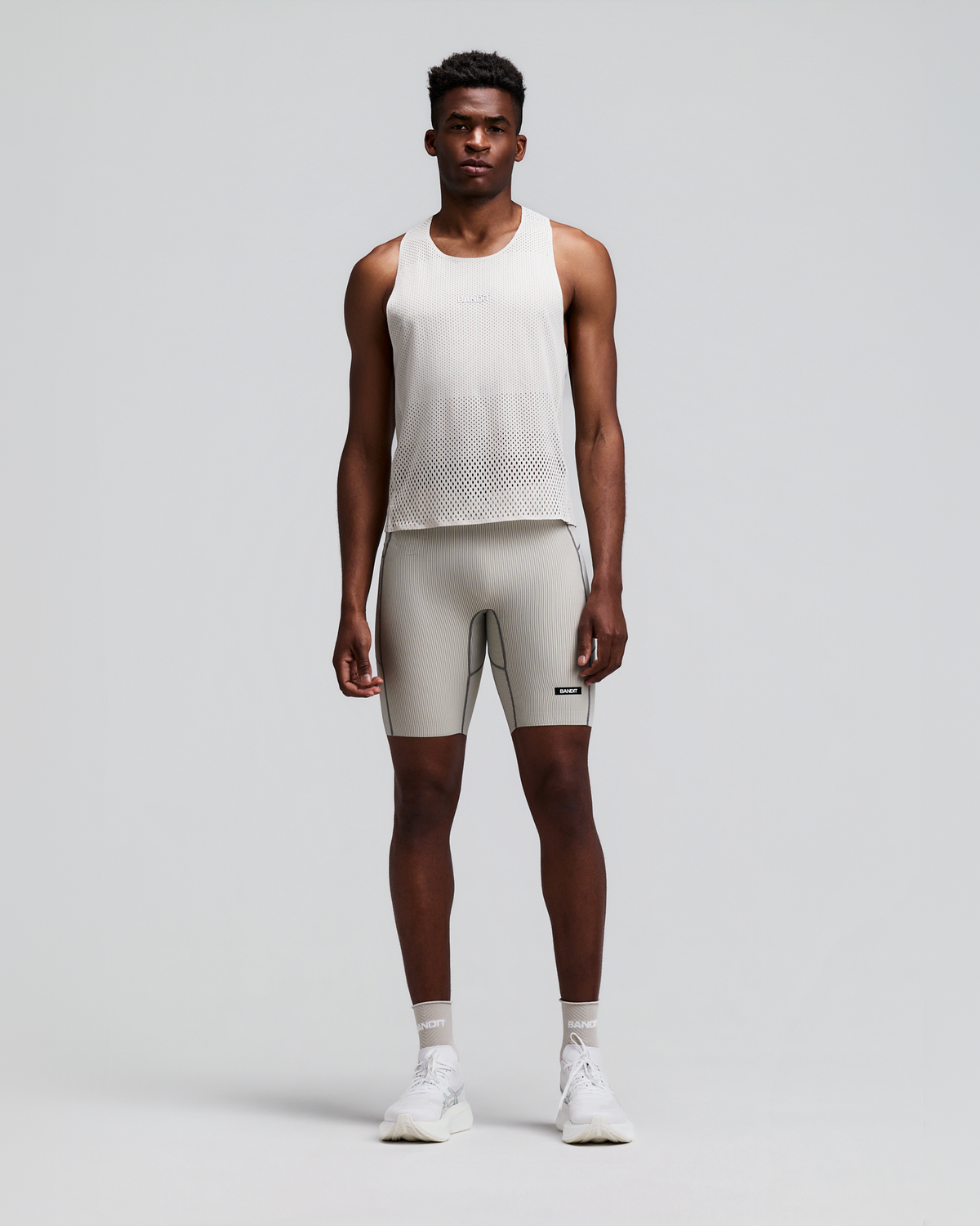 Men's Striped Cadence™ Half Tights - Plaster / Slate