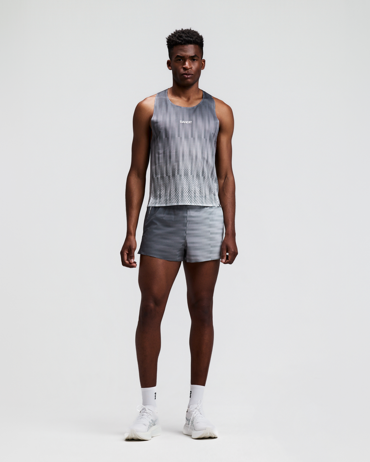 Men's CoolGrid™ 3" Split Short - Uneven Gradient - Plaster / Slate
