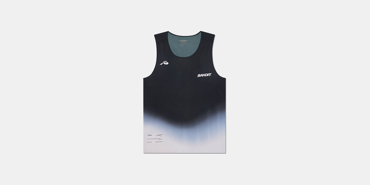 Vento™ Performance Singlet - Black with Chalk Gradient