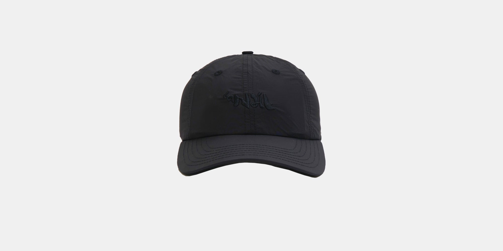 Embroidered Bandit Nylon Dad Hat - Black