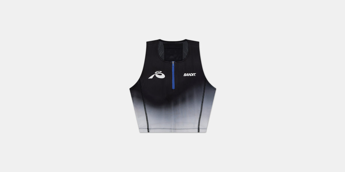 Ares™ Zip Front Race Crop - Black Gradient