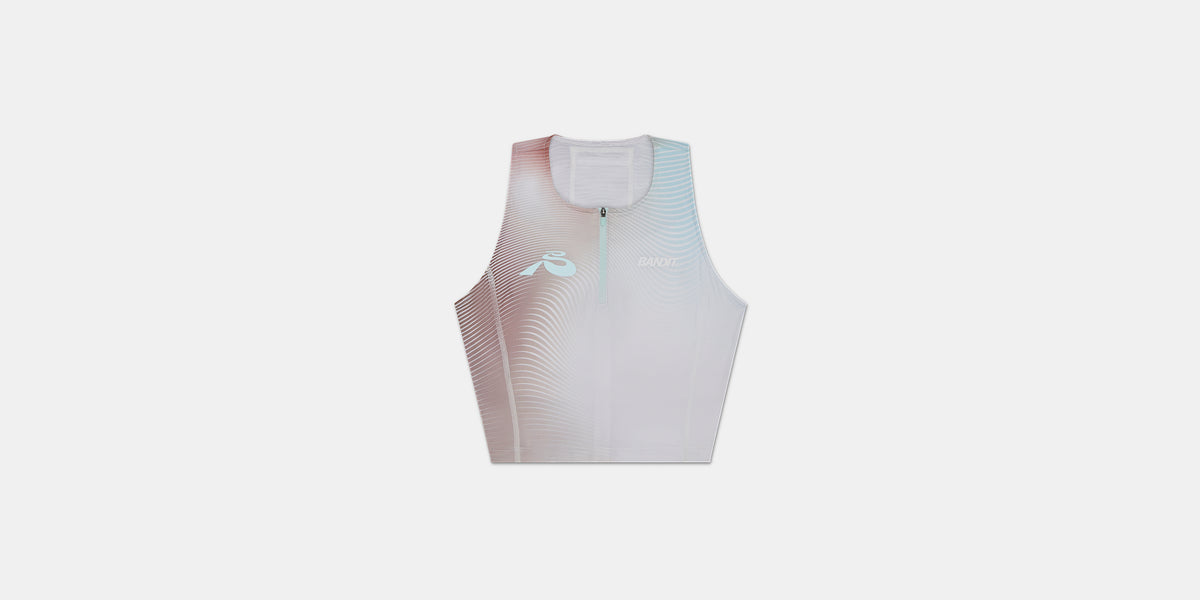 Ares™ Zip Front Race Crop - Minty Blue Gradient