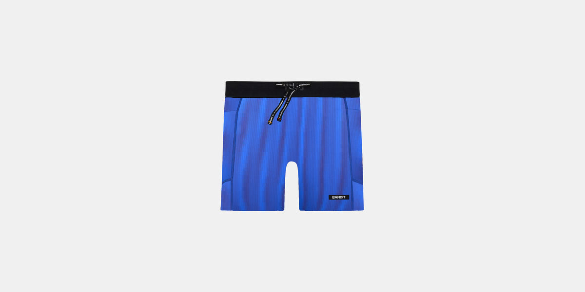Striped Cadence™ 5" Compression - Deep Peri Blue with Rust