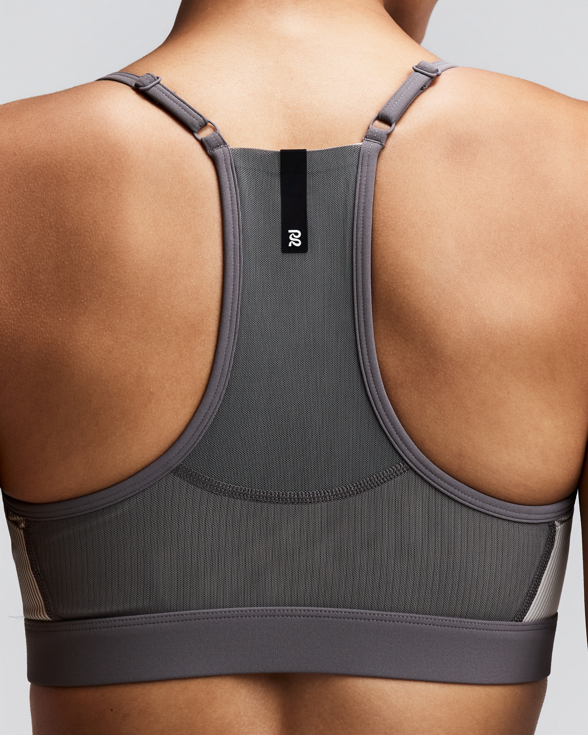 Women's Striped Cadence™ Strappy Run Bra - Plaster / Slate