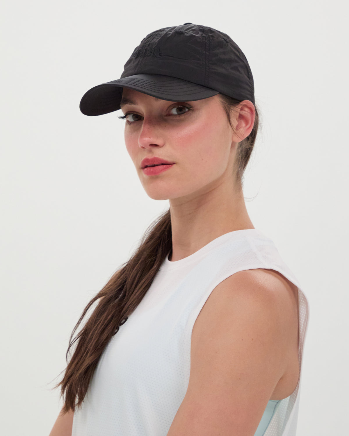 Embroidered Bandit Nylon Dad Hat - Black