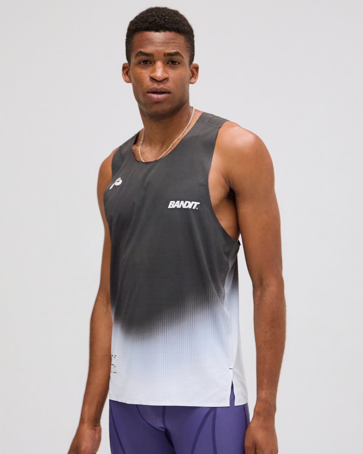 Vento™ Performance Singlet - Black with Chalk Gradient