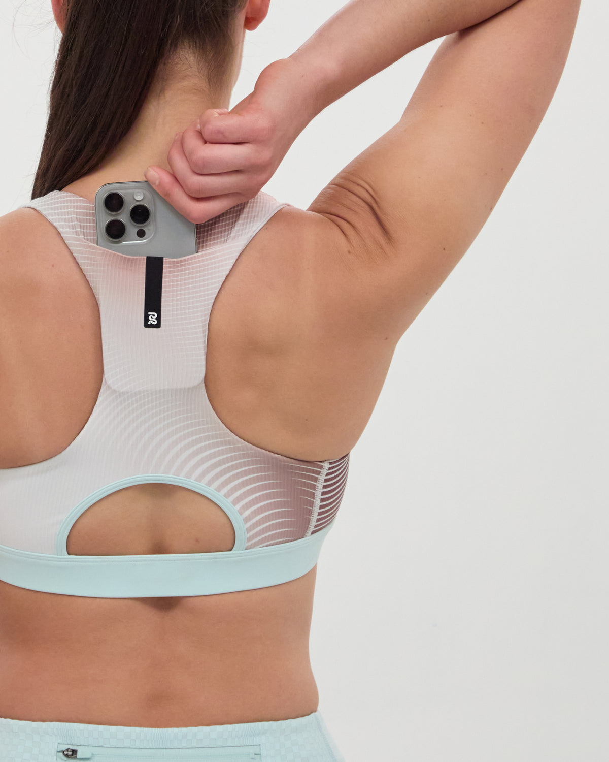 Cadence™ Scoop Neck Run Bra - Minty Blue Gradient