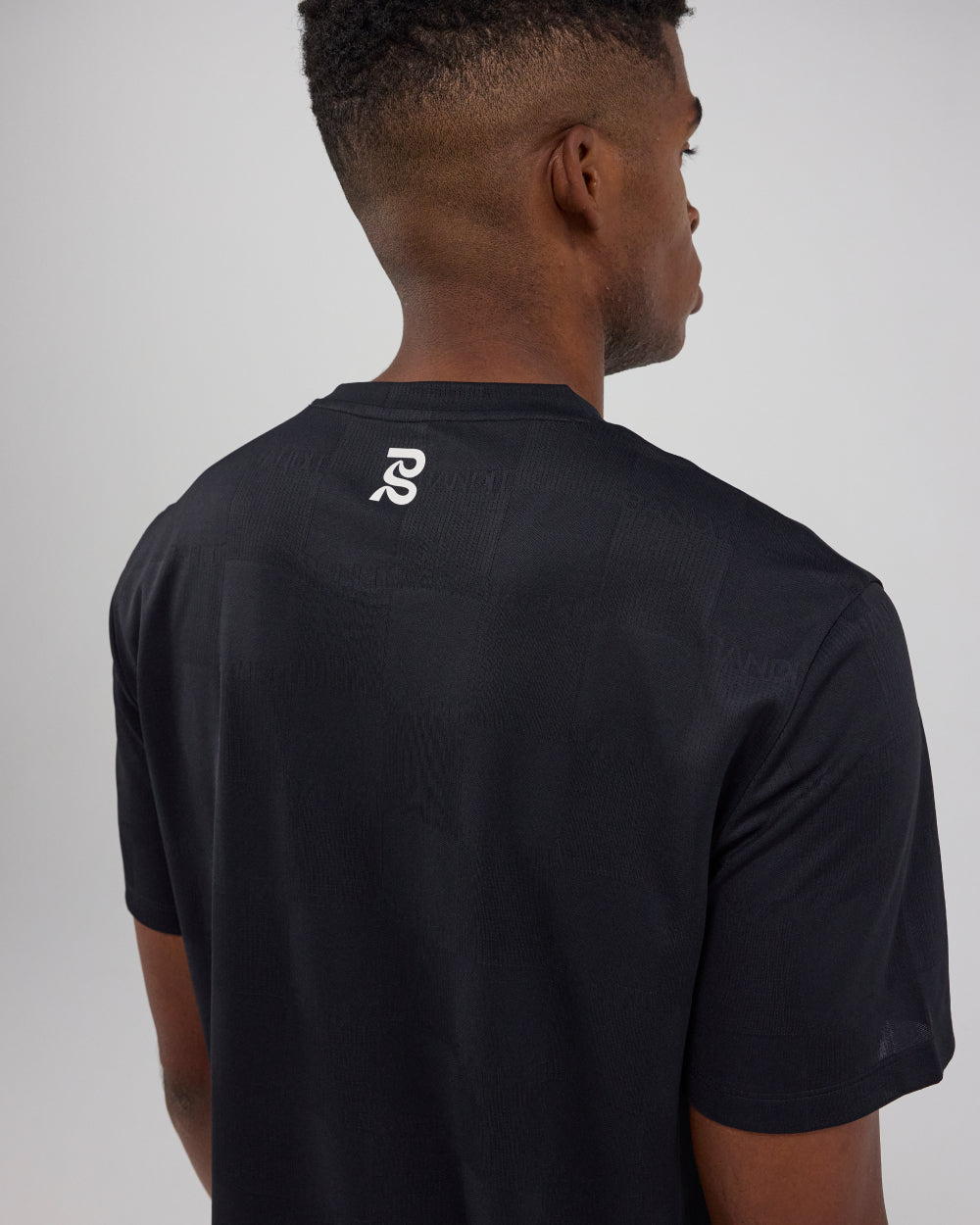 Bandit Cheque Jacquard Short Sleeve Tee - Black