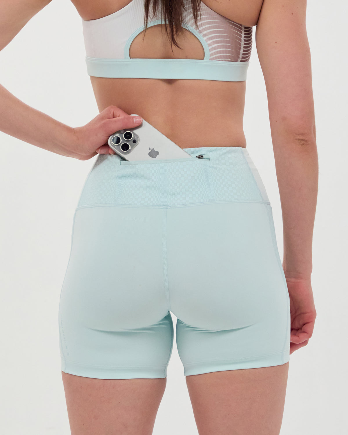 Stamina™ High Waist 5" Compression - Minty Blue