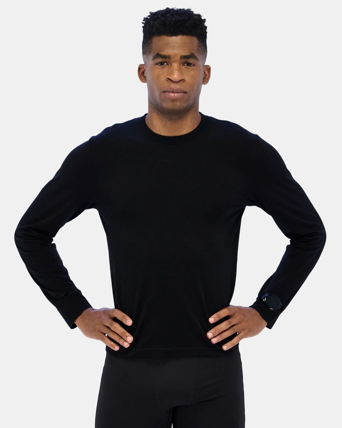 Men's Wool Blend Seamless Long Sleeve - Black