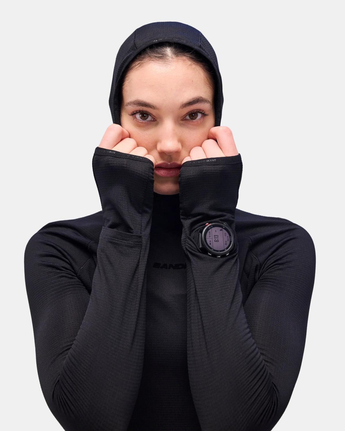 Women's AuraGrid™ Hooded Performance Top - Black