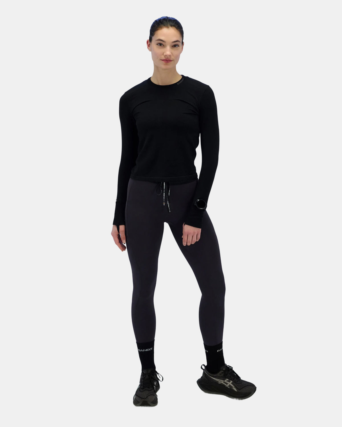 Women's Seamless Wool Blend Long Sleeve - Black
