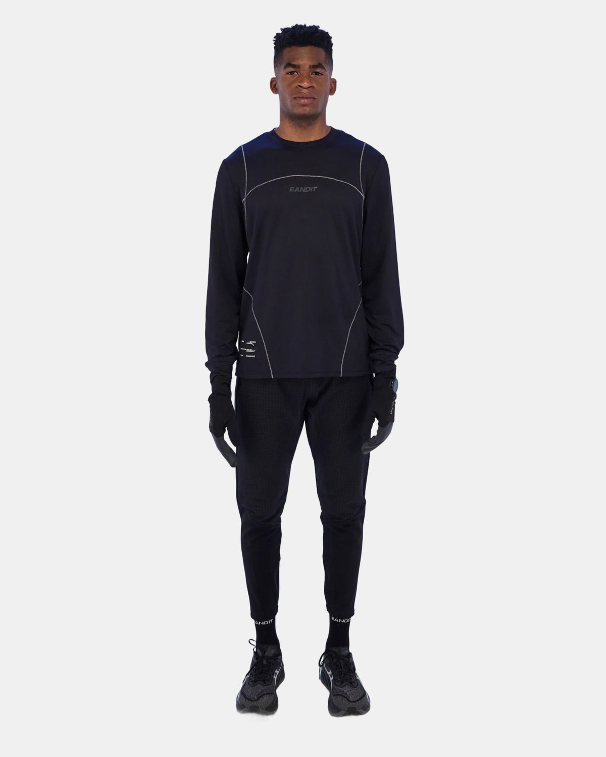 Men's Micromesh™ Reflecto Stitch™ Long Sleeve Tee - Black