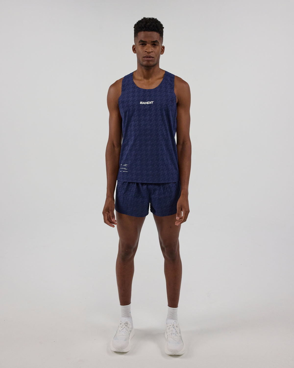 Grid Knit™ Run Socks - White / Vintage Blue (2 Pack)