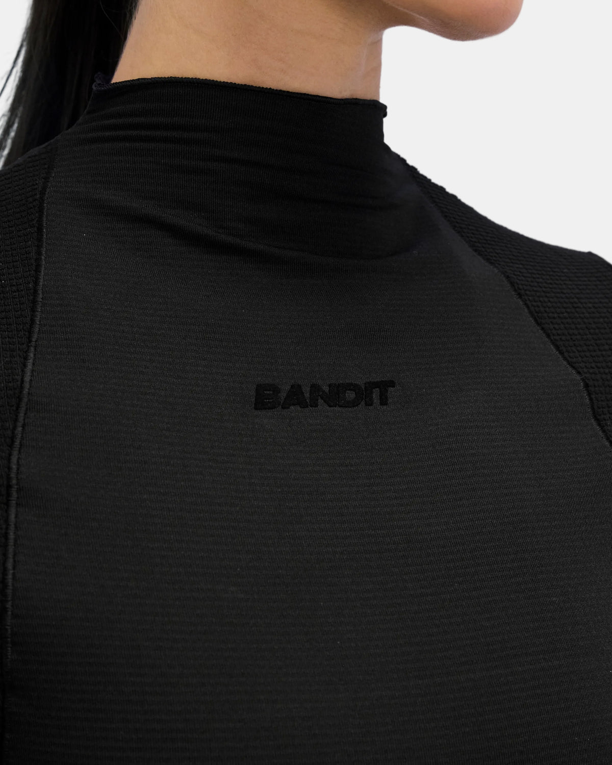Women's AuraGrid™ Mockneck Performance Top - Black