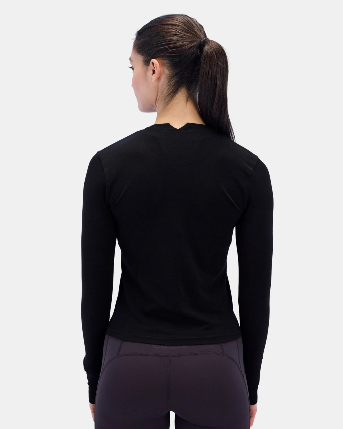 Women's Seamless Wool Blend Long Sleeve - Black