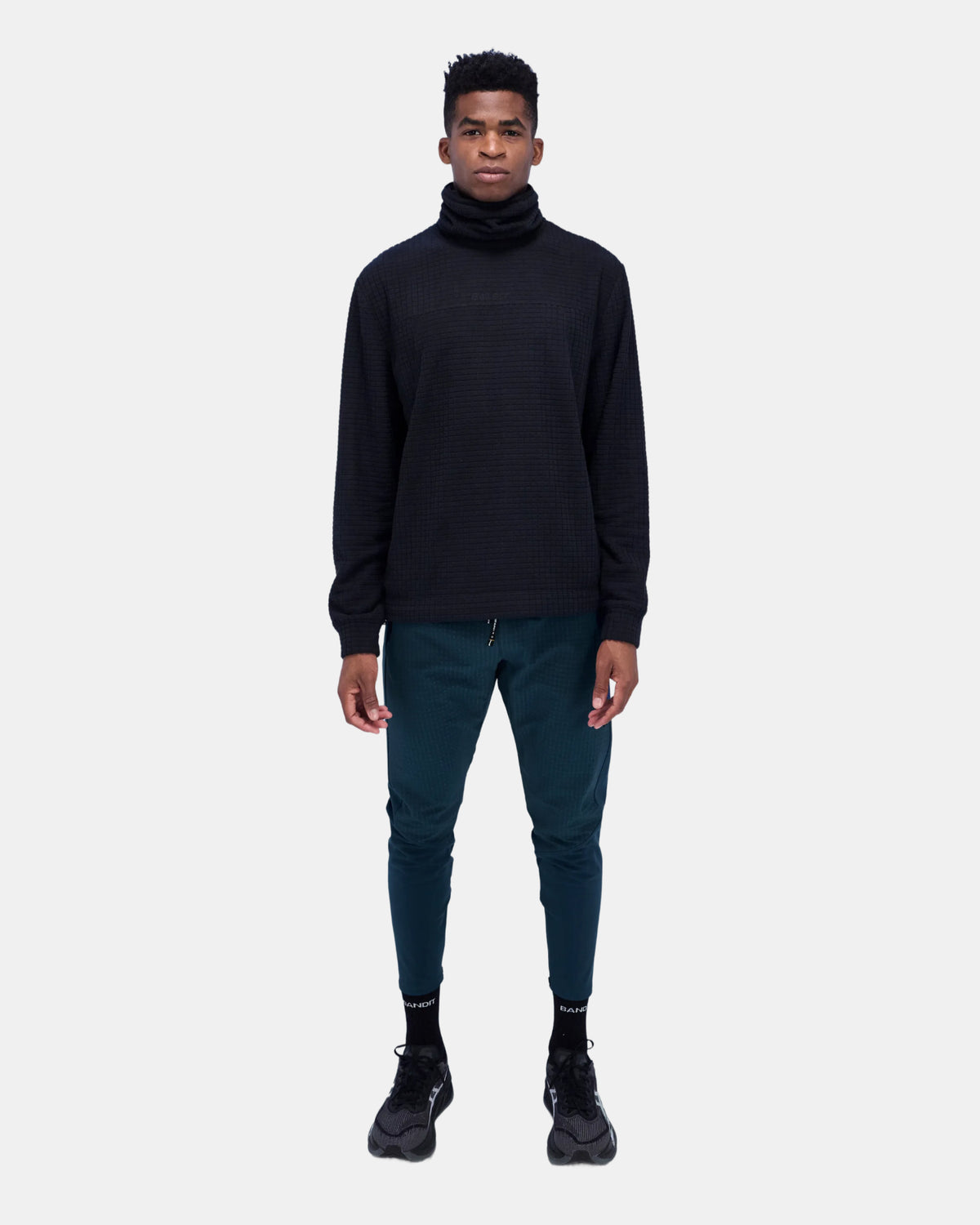Men's MacroSoft Grid™ Funnelneck - Black