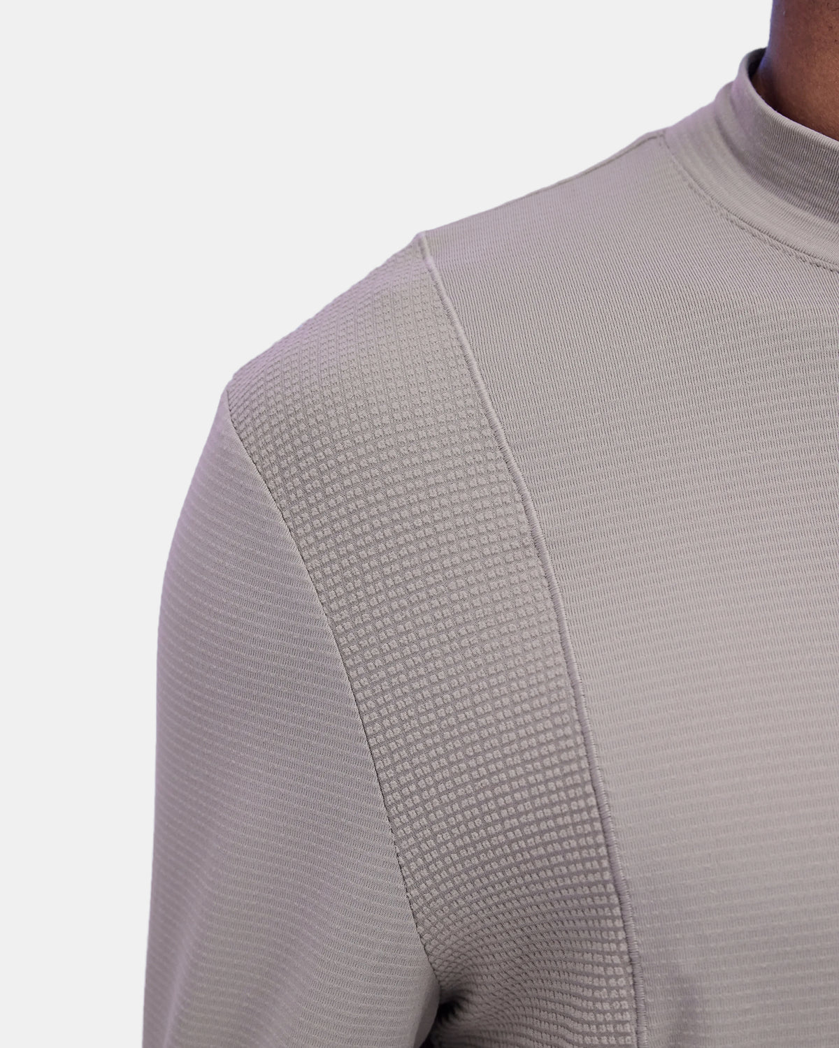 Men's AuraGrid™ Mockneck Long Sleeve - Zinc