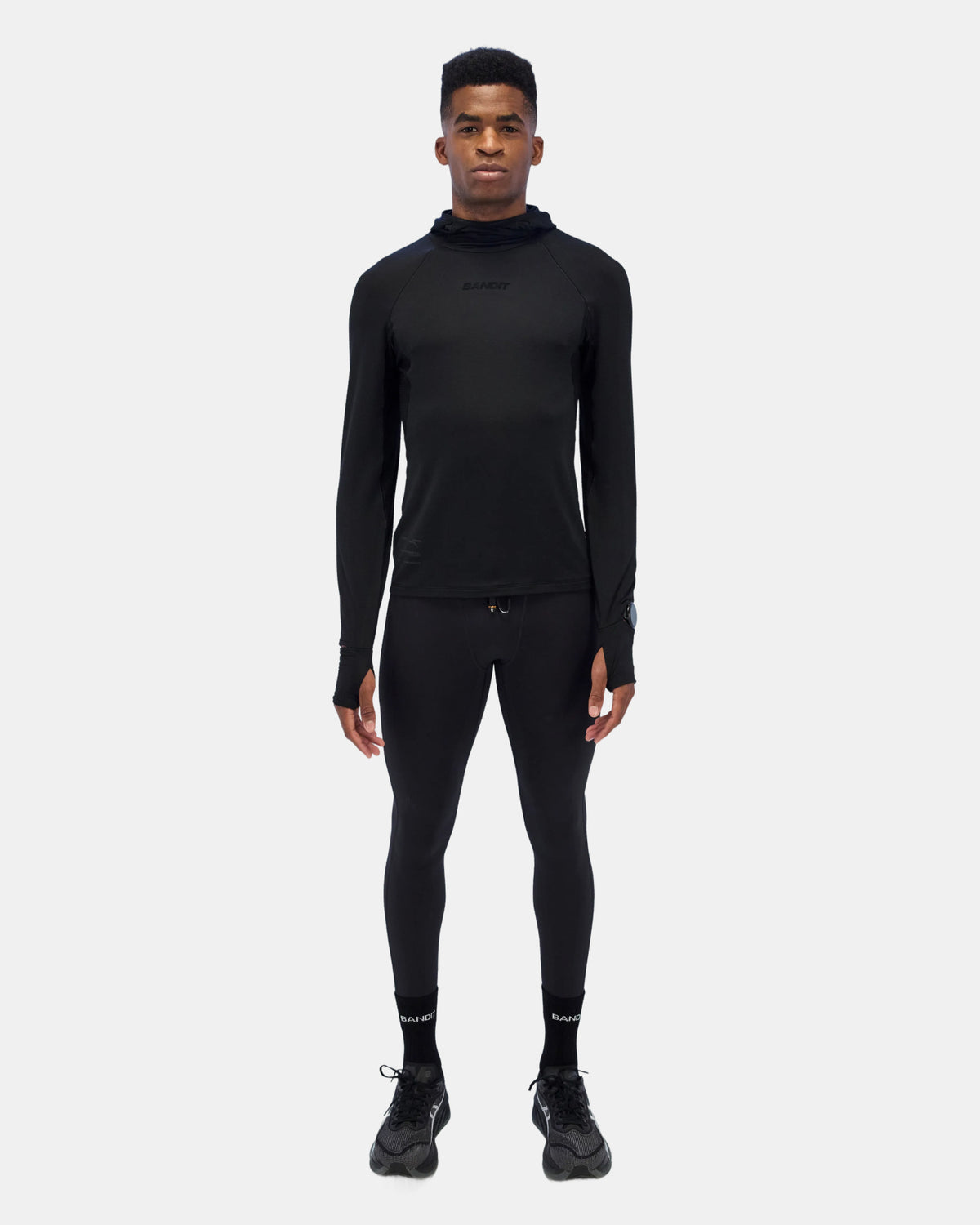 Men's AuraGrid™ Hooded Performance Top - Black
