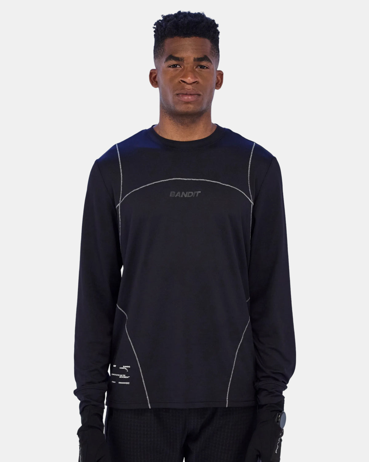 Men's Micromesh™ Reflecto Stitch™ Long Sleeve Tee - Black