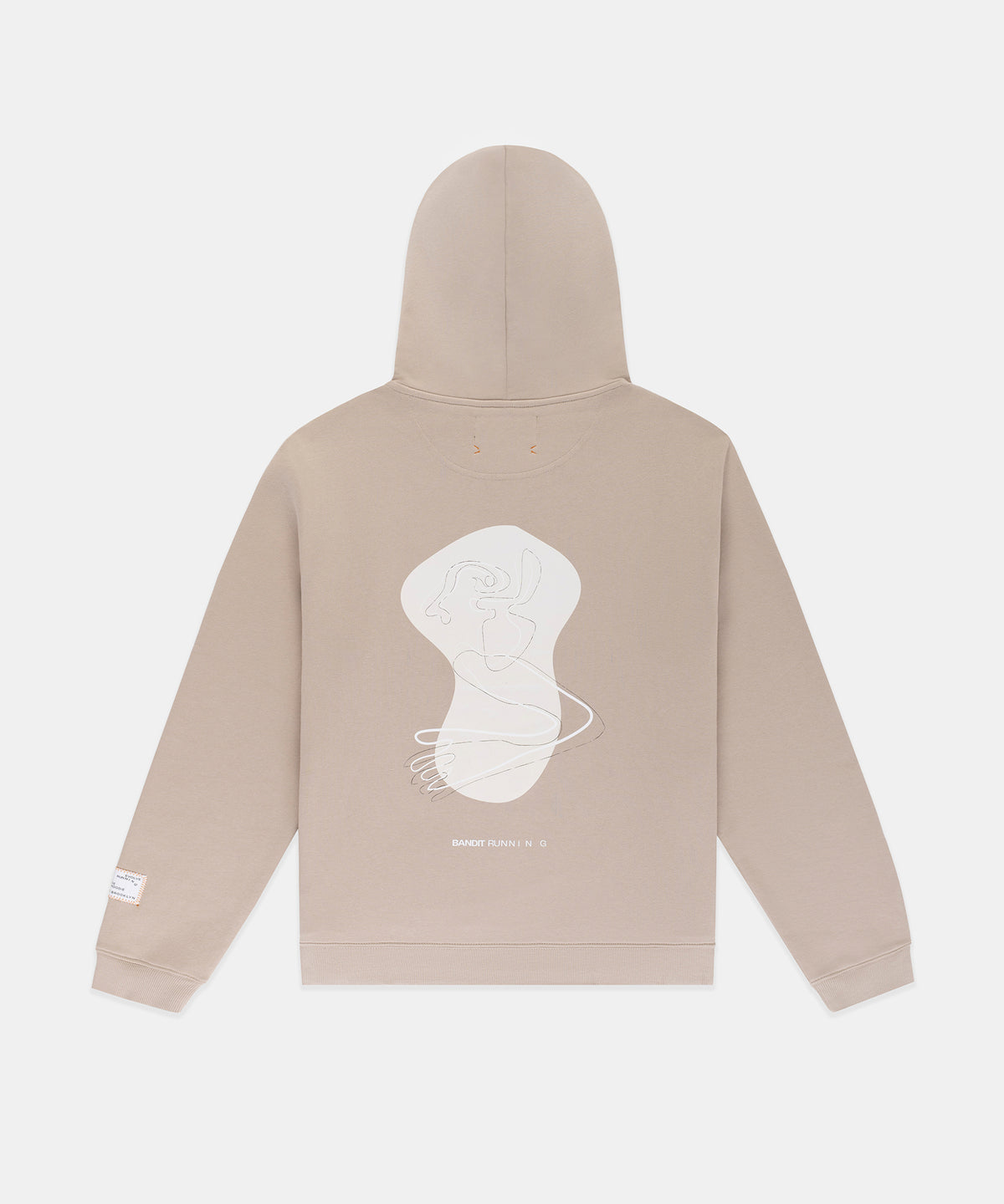 The Cotton Fleece Abstract Thinker Hoodie - Unisex, Stone