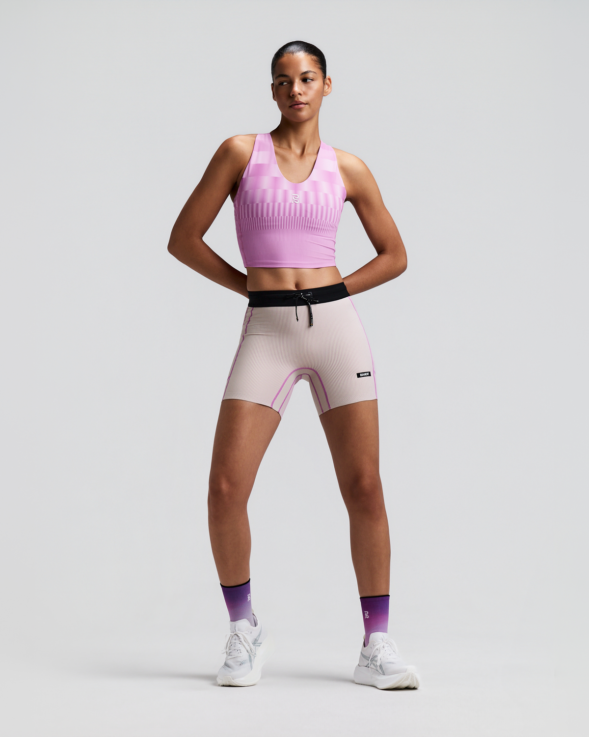 Women's Vanisher™ V-Neck Race Crop - Growing Grid - Orchid