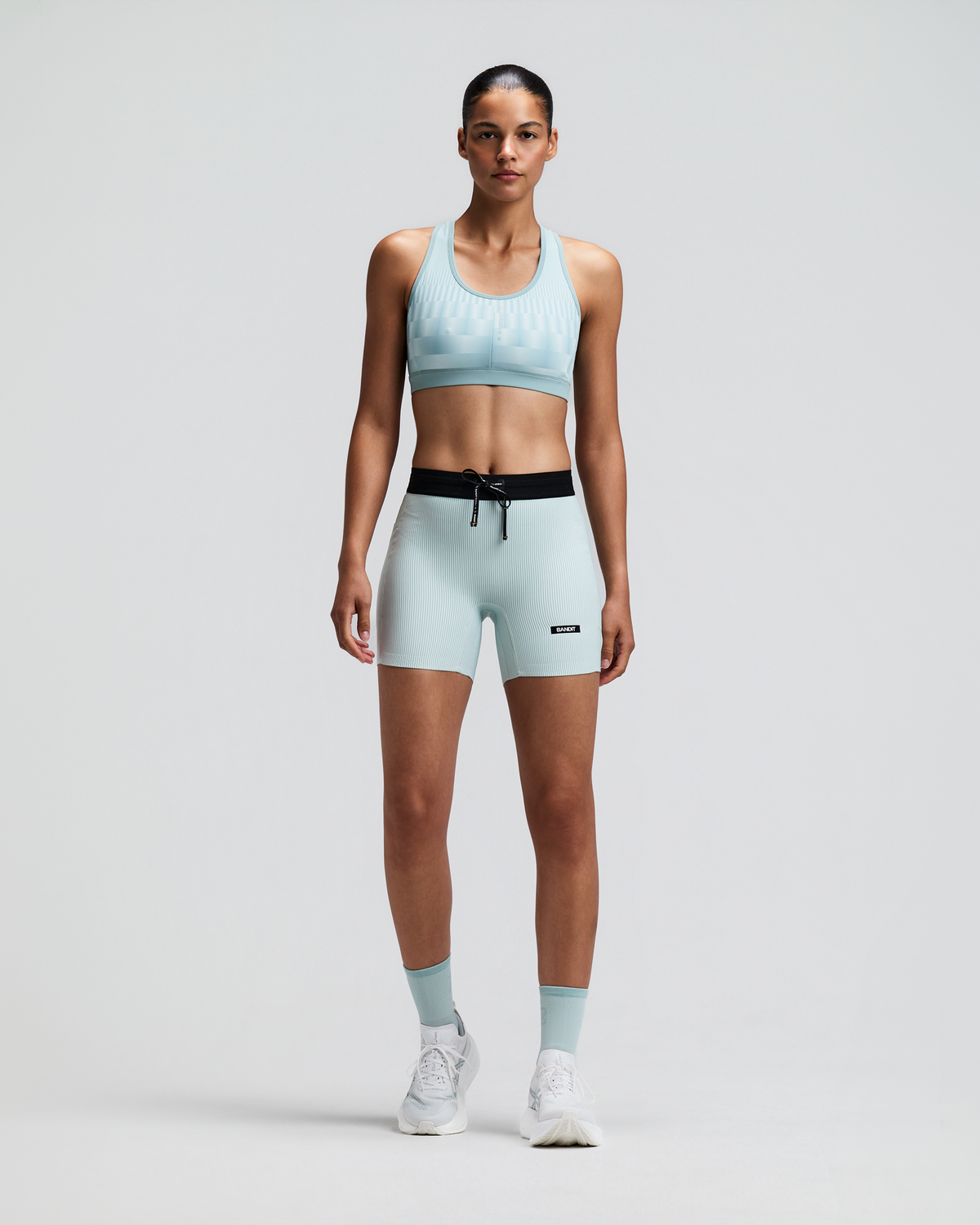 Women's Vanisher™ Reverso™ Scoop Neck Run Bra - Growing Grid - Lagoon / Mist