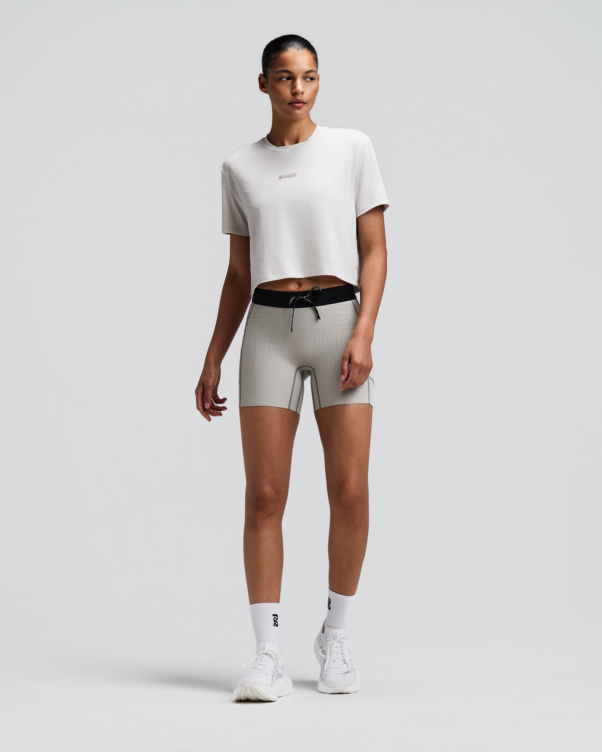 Women's Micromesh™ Cropped Run Tee - Plaster