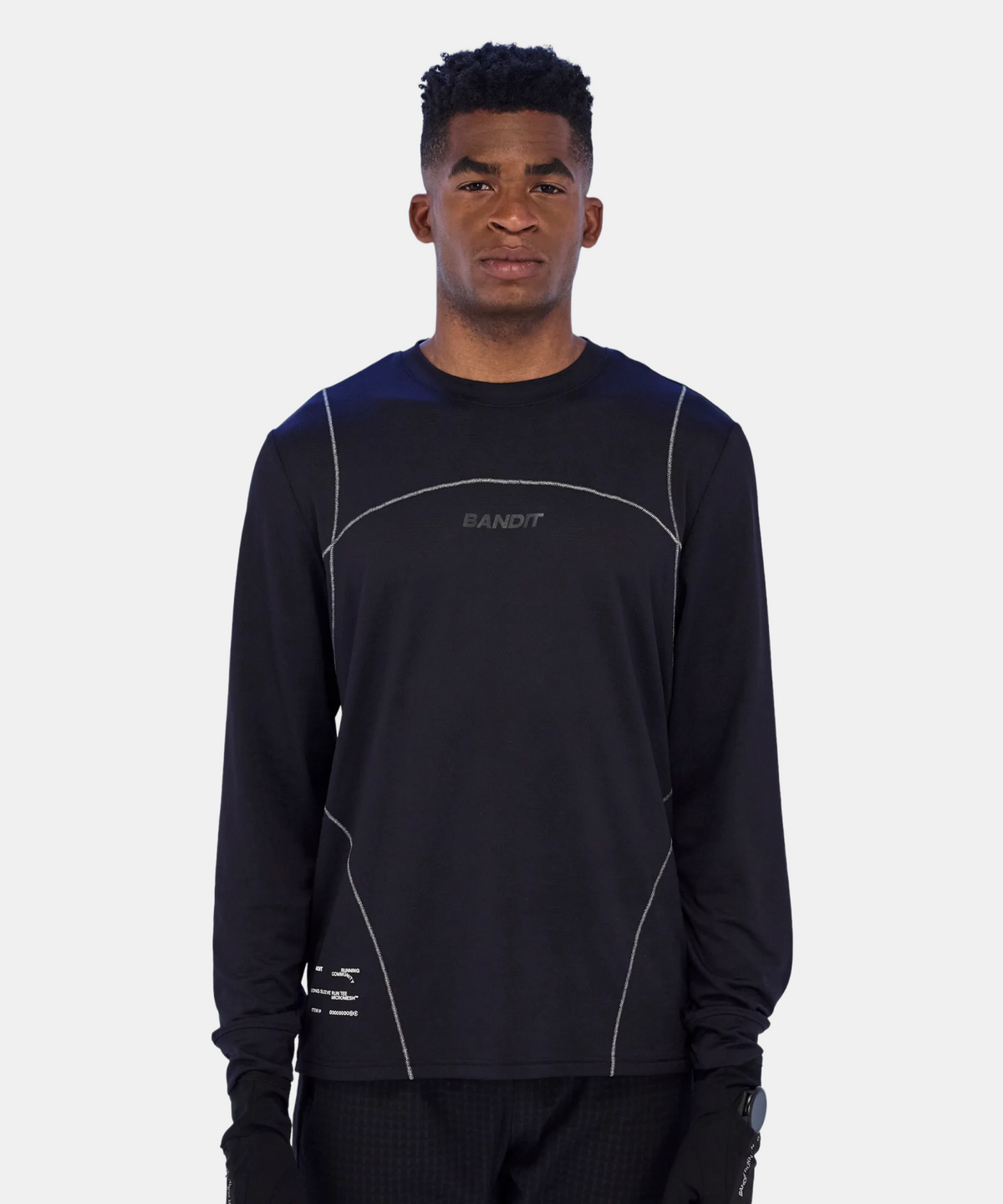 Men's Micromesh™ Reflecto Stitch™ Long Sleeve Tee - Black