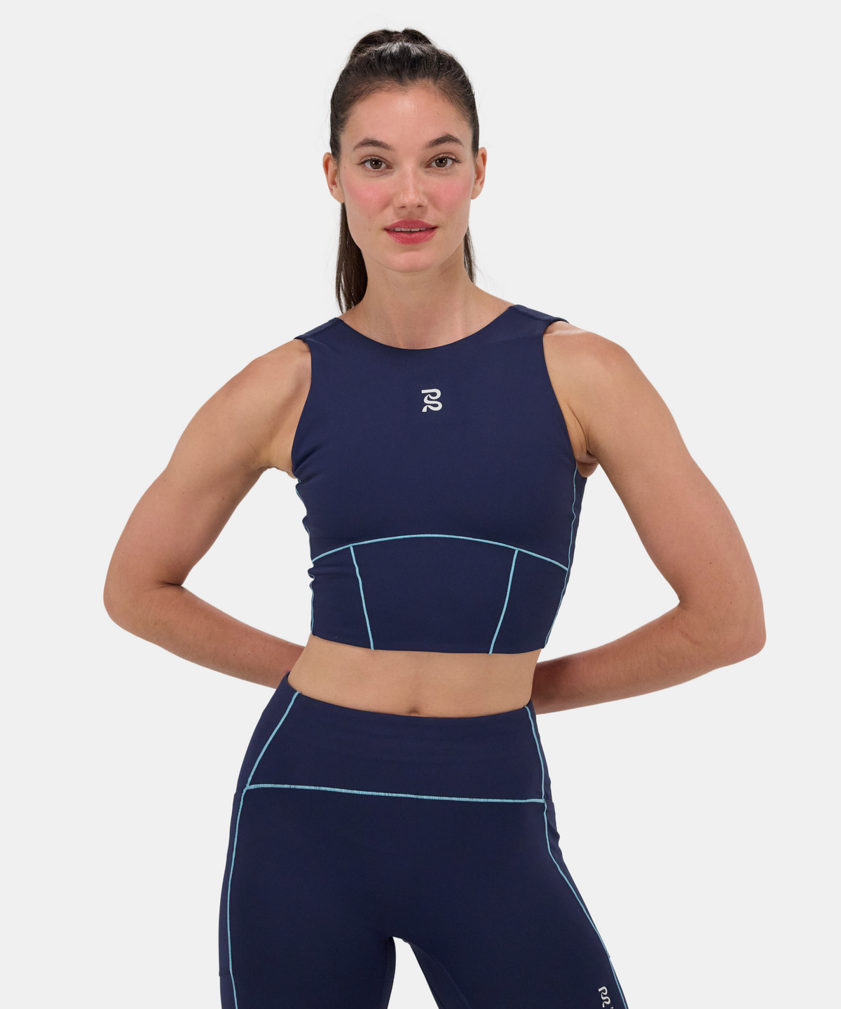 Stamina™ Pop Stitch Volta™ Crop - NY Navy / Vintage Blue