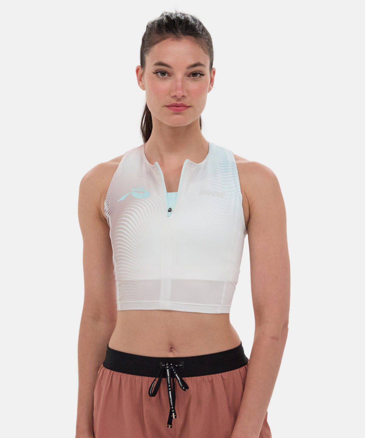Ares™ Zip Front Race Crop - Minty Blue Gradient