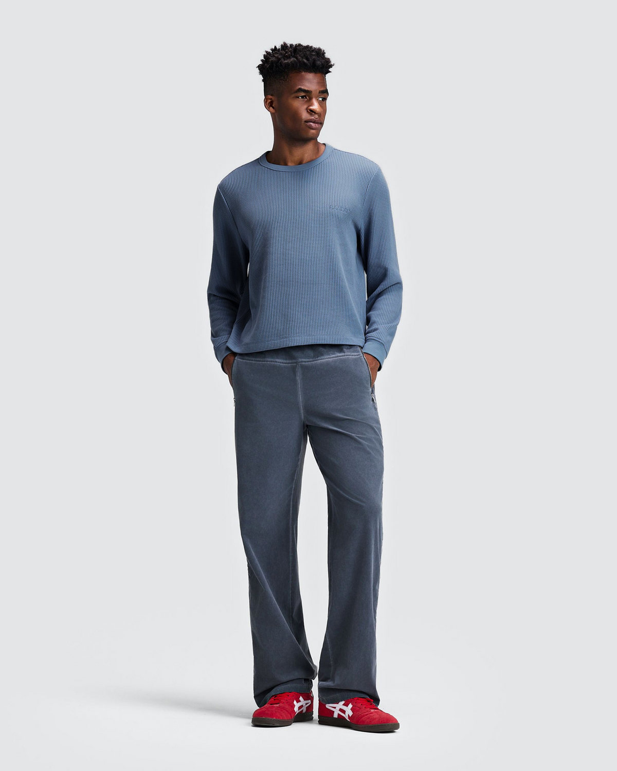Men's Polartec® Waffle Long Sleeve - Steel Horizon