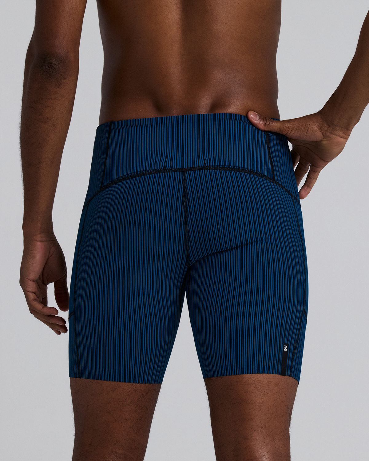 Men's Striped Cadence™ 7 Pocket Lined Quarter Tights - Ink Blue / Black