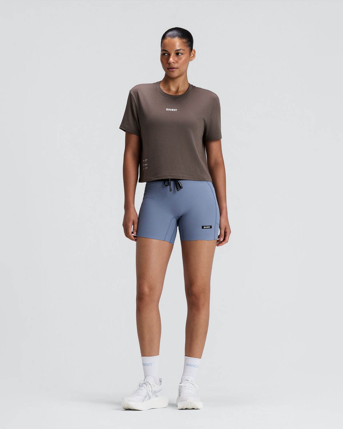 Women's Micromesh™ Cropped Run Tee - Cocoa