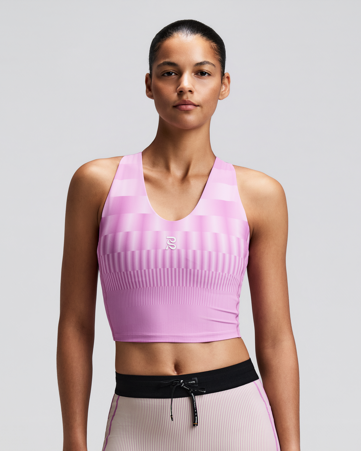 Women's Vanisher™ V-Neck Race Crop - Growing Grid - Orchid
