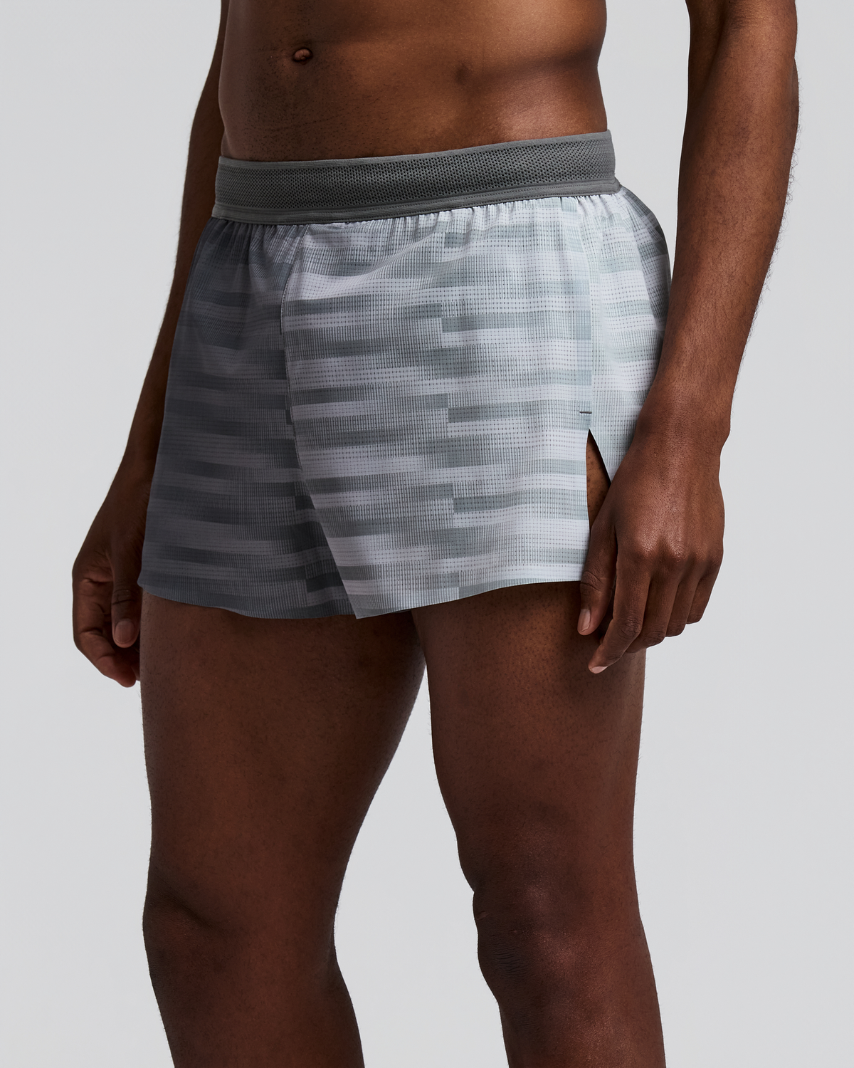 Men's CoolGrid™ 3" Split Short - Uneven Gradient - Plaster / Slate