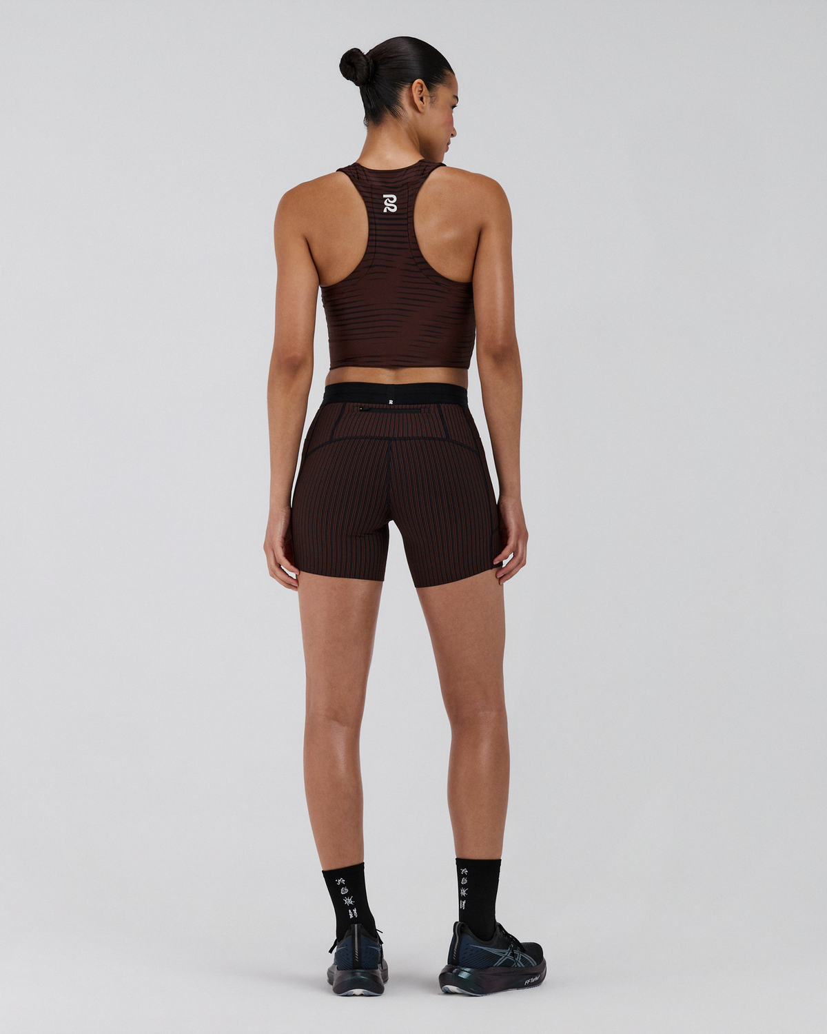 Women's Stamina™ Race Crop - Organic Stripe Cacao