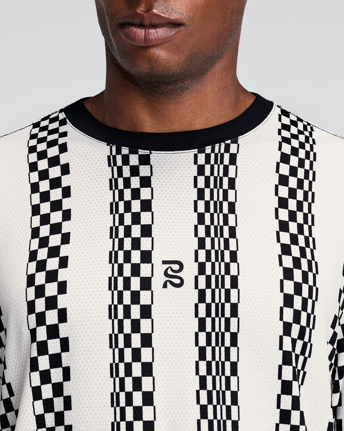 Men's Micromesh™ Long Sleeve - Checkerboard Stripe
