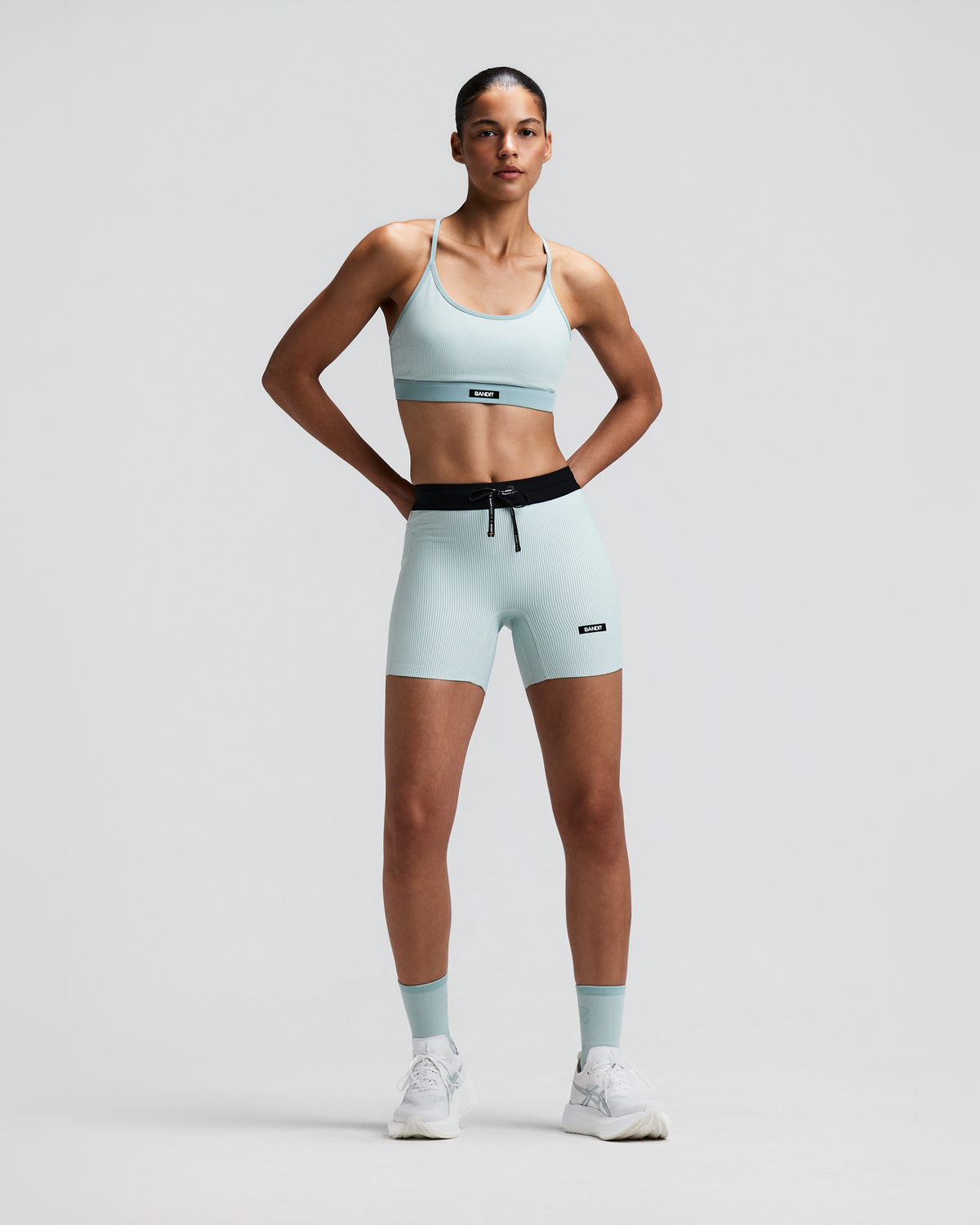 Women's Striped Cadence™ 5" Compression Shorts - Mist / Lagoon