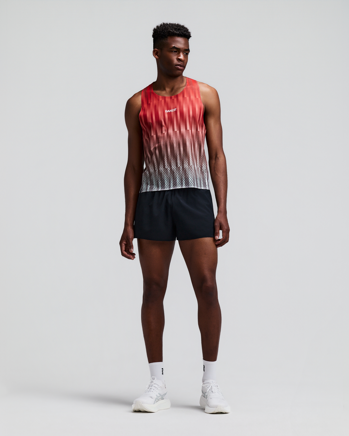 Men's Shredder™ Shorty Race Singlet - Uneven Gradient - Poppy