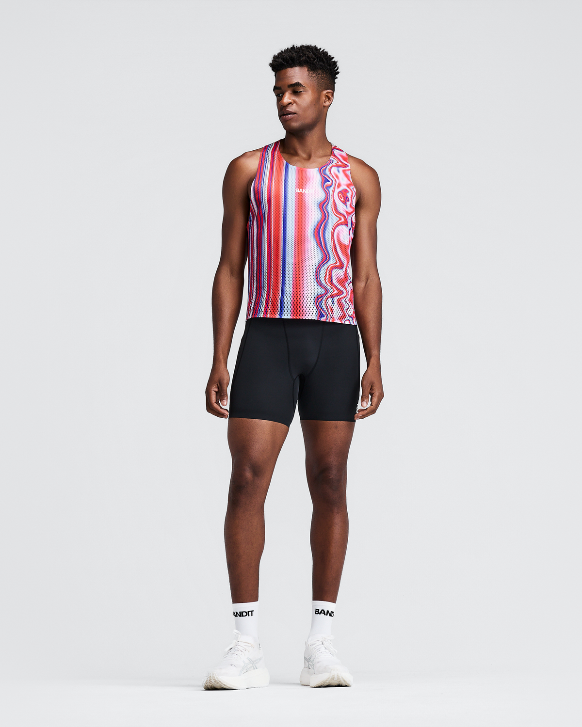 Men's Shredder™ Shorty Race Singlet - Melted Stripe Gradient